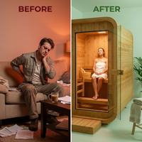 AuroraTherm Cedar Indoor Sauna — Before & After