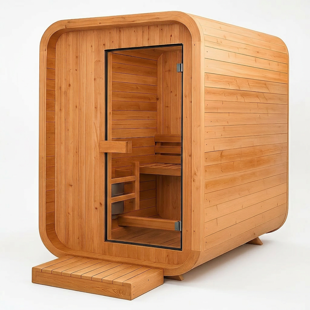 AuroraTherm Cedar Indoor Sauna — Studio Shot