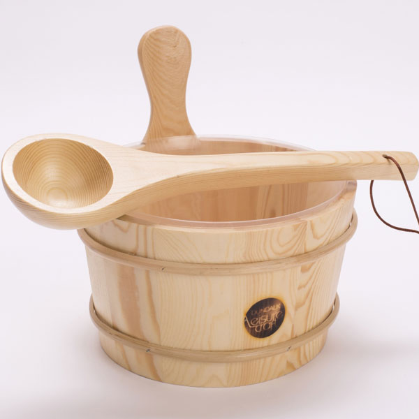 Wooden Sauna Bucket and Ladel