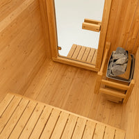 Indoor Cedar Sauna Designed for Premium Home Wellness, Canadian Red Cedar, Tempered Glass, Compact Design