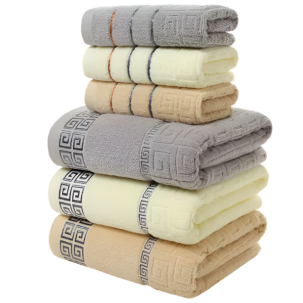 Casa Helia Luxe Greek-Key Towel Collection