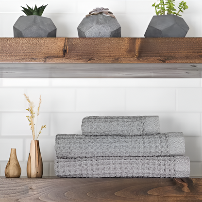 Obsidian Weave Waffle Spa Towel Set