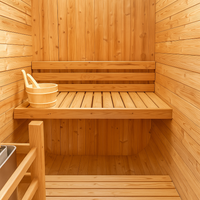 Indoor Cedar Sauna Designed for Premium Home Wellness, Canadian Red Cedar, Tempered Glass, Compact Design