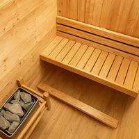 Indoor Cedar Sauna Designed for Premium Home Wellness, Canadian Red Cedar, Tempered Glass, Compact Design