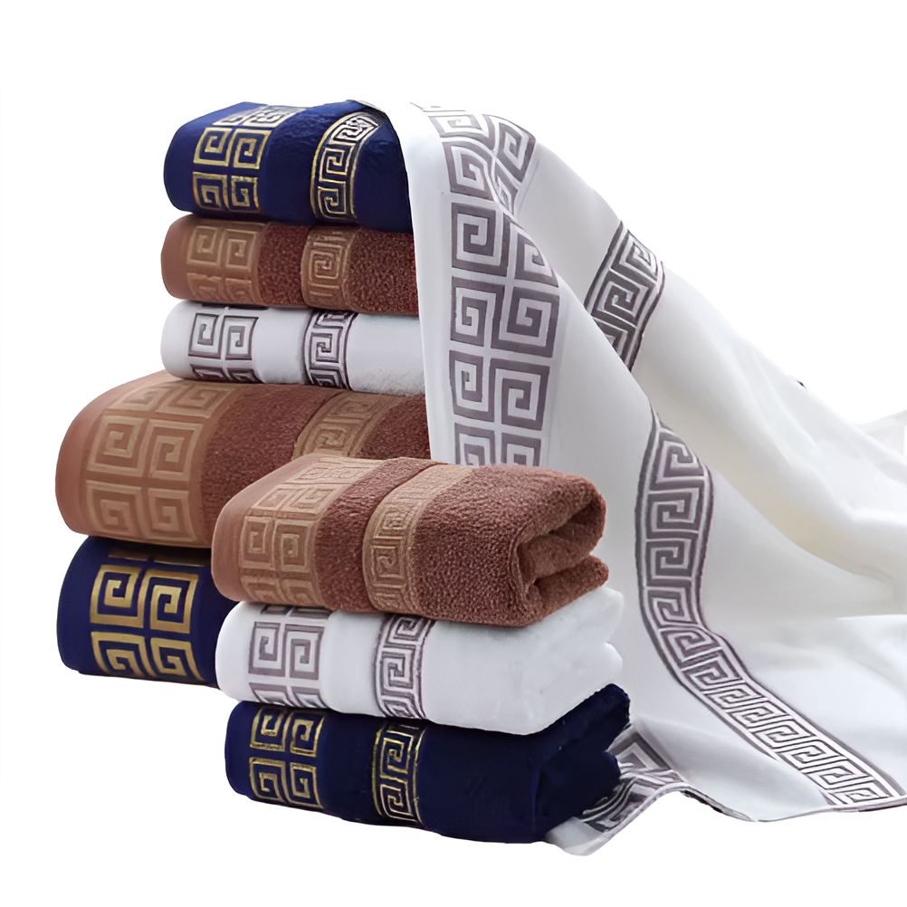 AurumKey Reserve Greek-Key Spa Towel Set