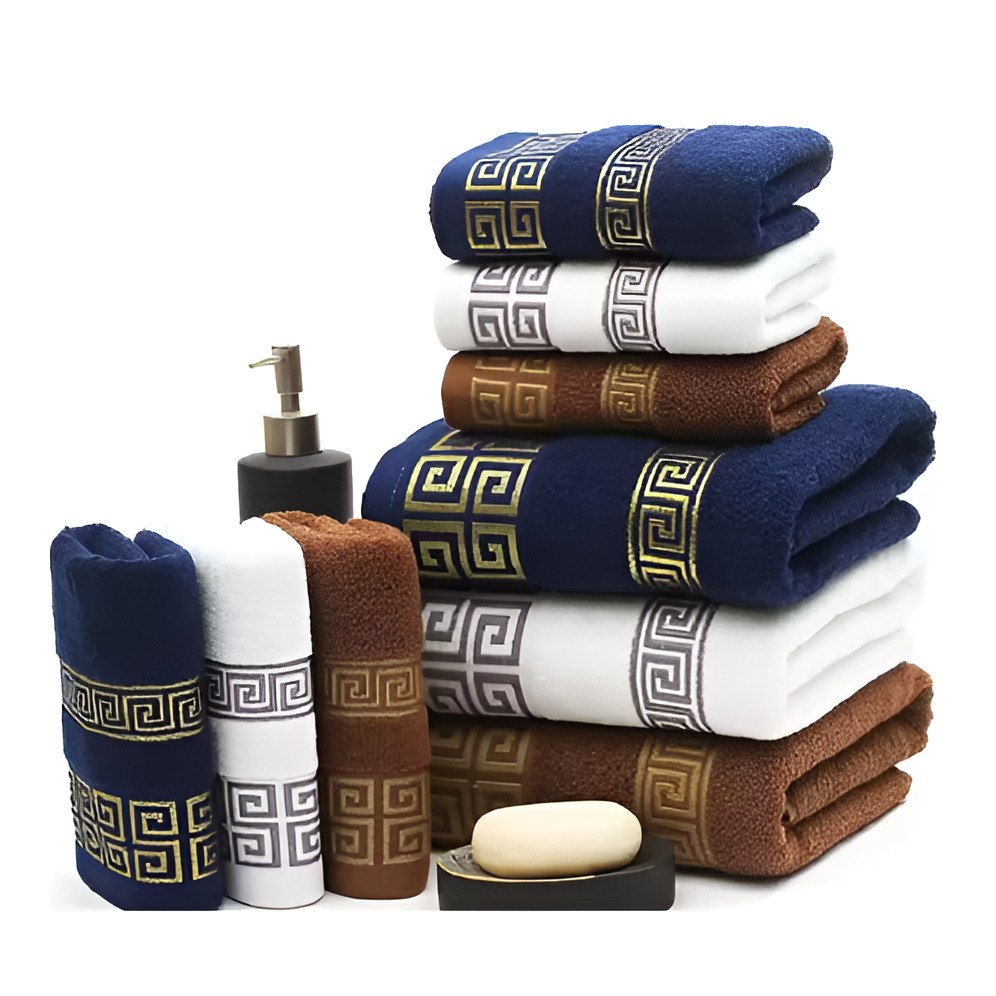 AurumKey Reserve Greek-Key Spa Towel Set